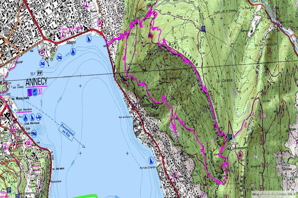 carte parcours mont veyrier